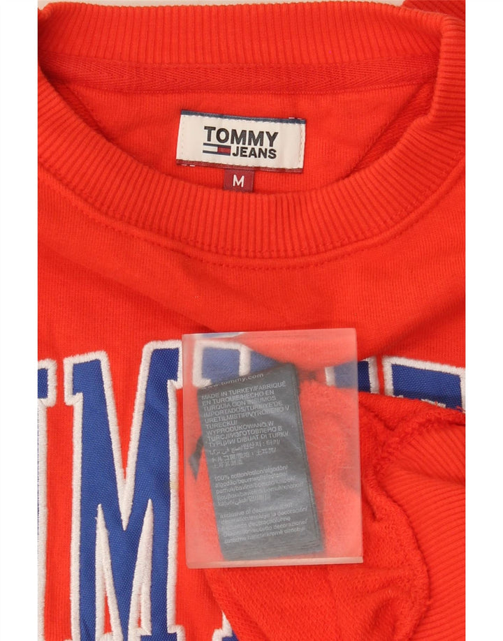 Tommy Hilfiger moletom gráfico feminino jumper UK 14 médio laranja
