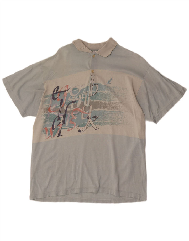 Camisa pólo gráfica masculina AUSTRALIAN L'ALPINA IT 50 azul médio