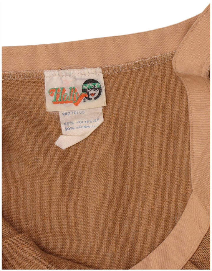 Vestido feminino vintage EU 38 poliéster bege médio