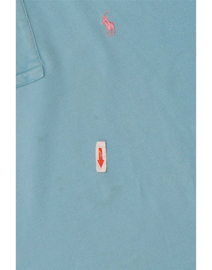 Polo Ralph Lauren Camisa masculina azul médio algodão