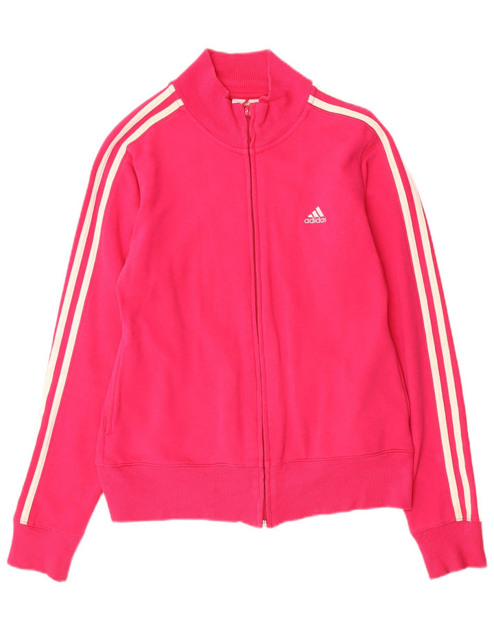 Adidas Womens Tracksuit Top Jacket UK 10 Pequeno Algodão Rosa
