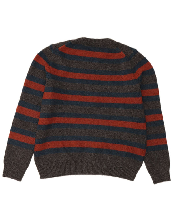 Suéter feminino Marks & Spencer com gola redonda e listrado cinza grande UK 16
