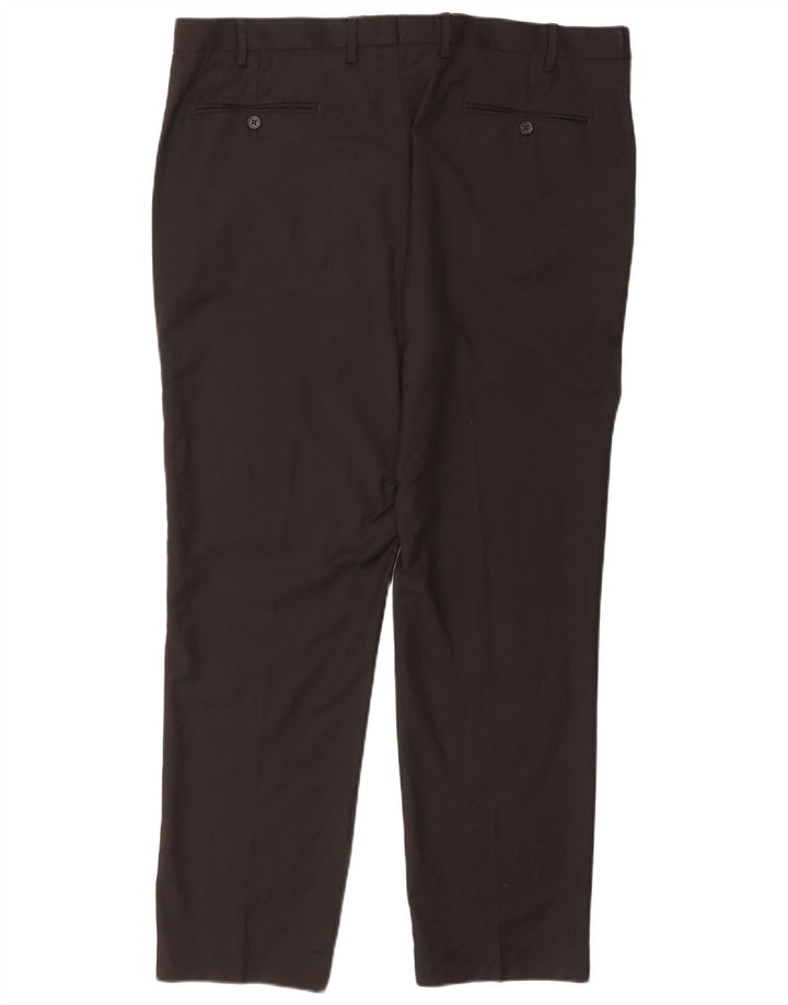 Calça masculina de ajuste regular Marks & Spencer W40 L31 poliéster preto