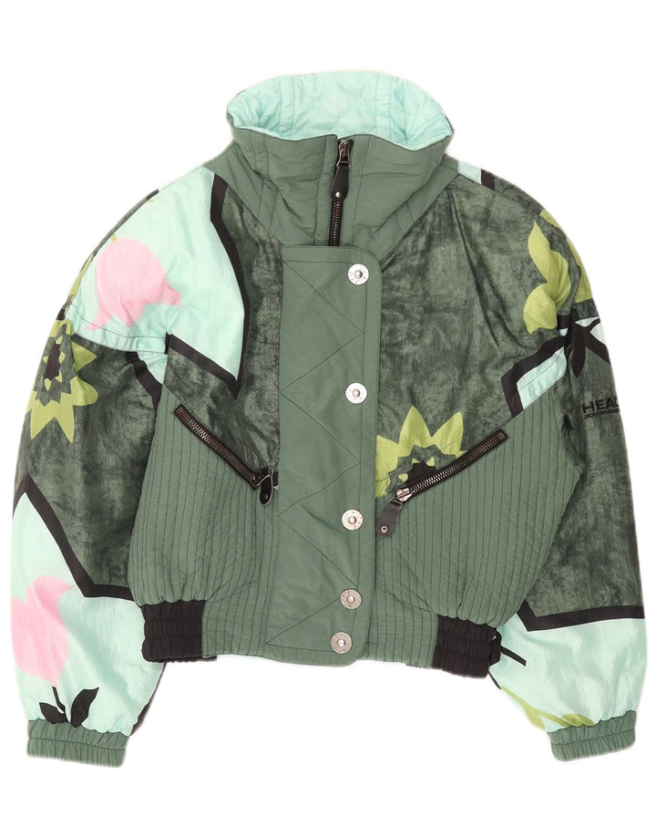 Jaqueta corta-vento feminina HEAD UK 14 verde médio colorblock