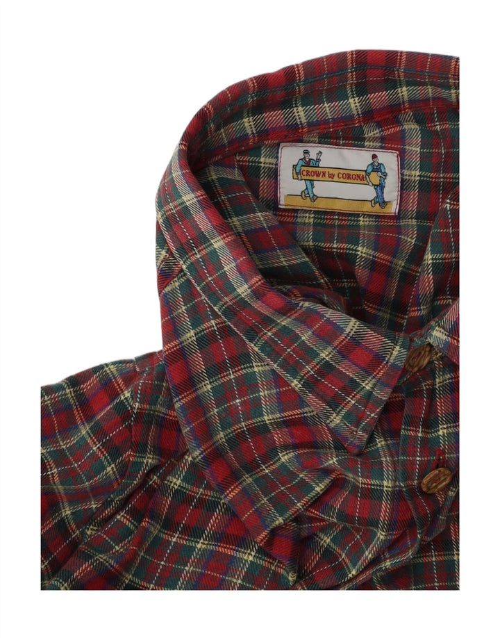 Camisa masculina vintage de flanela XL xadrez vermelho