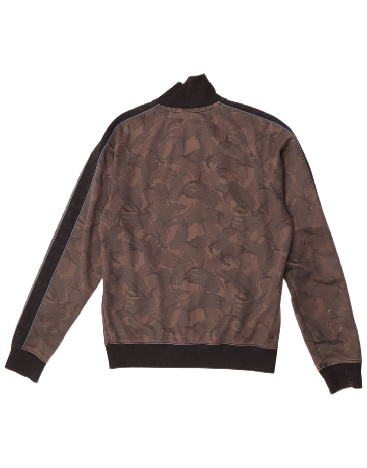 Fred Perry Mens Treino Top Jaqueta Pequena Camuflagem Marrom Poliéster