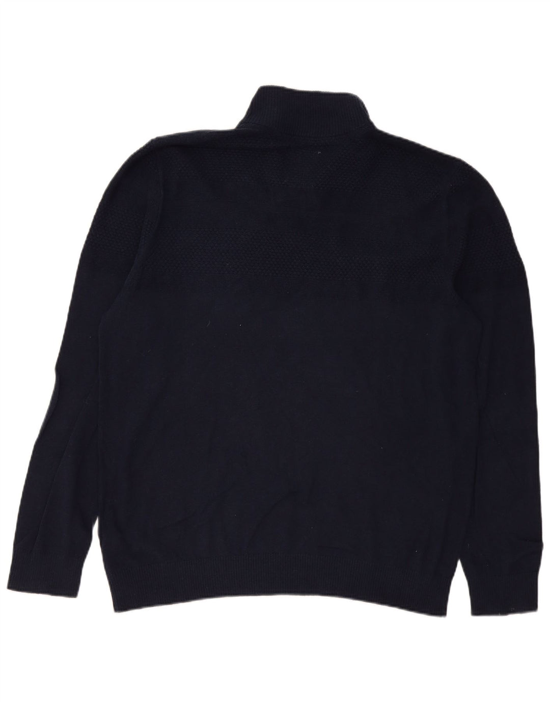 Suéter masculino Fat Face com zíper e pescoço XL algodão azul marinho