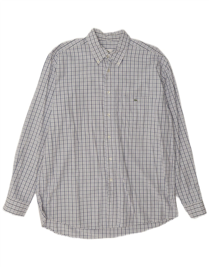Camisa masculina Lacoste tamanho 42 grande xadrez azul