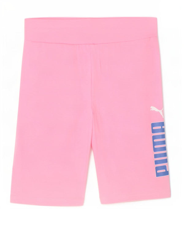 Shorts esportivos gráficos Puma para meninas 15-16 anos algodão rosa