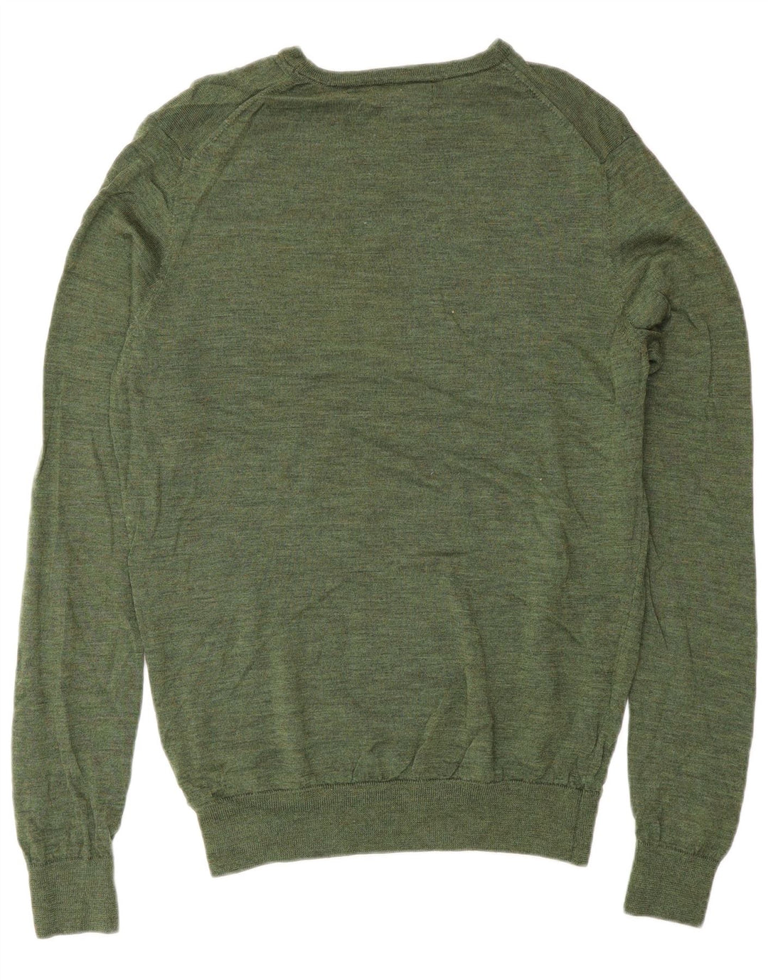 Suéter masculino Zara com gola canoa de lã verde médio