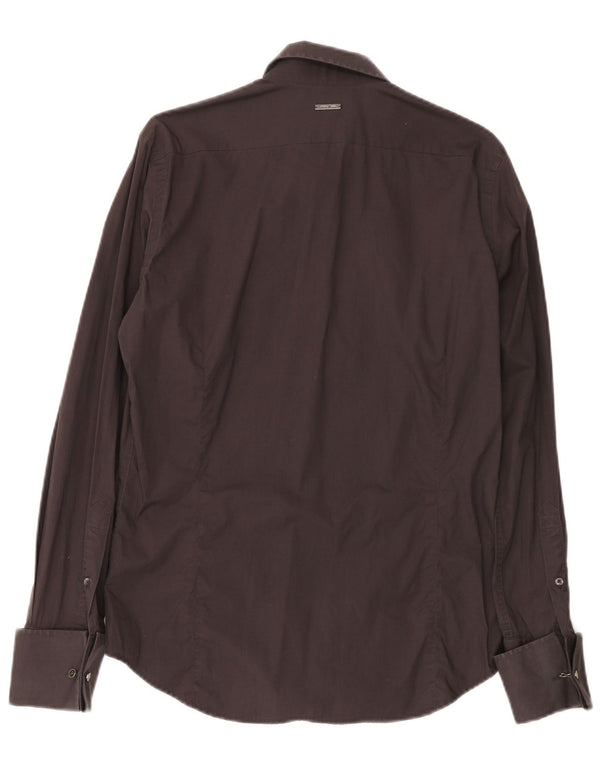 Camisa formal masculina Slim Fit Guess By Marciano de algodão marrom médio