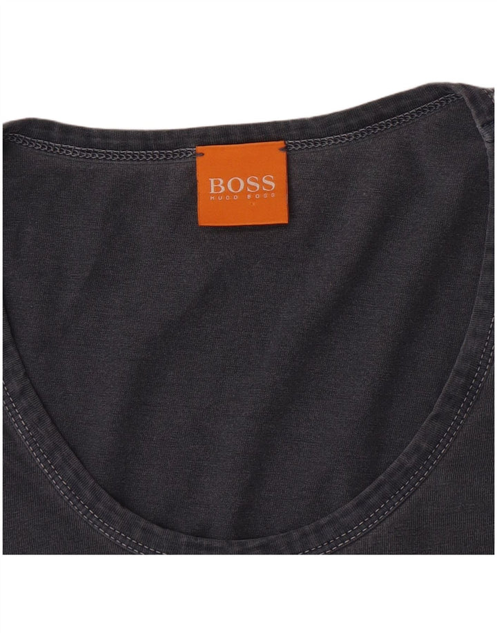 Camiseta masculina Hugo Boss pequena cinza