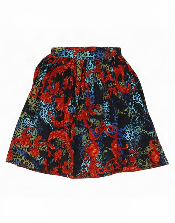 Saia evasê feminina Asos UK 6 XS W28 poliéster floral multicolorido