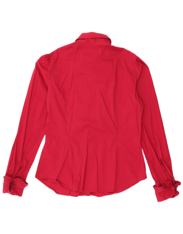 Blusa feminina BENETTON UK 16 grande algodão vermelho