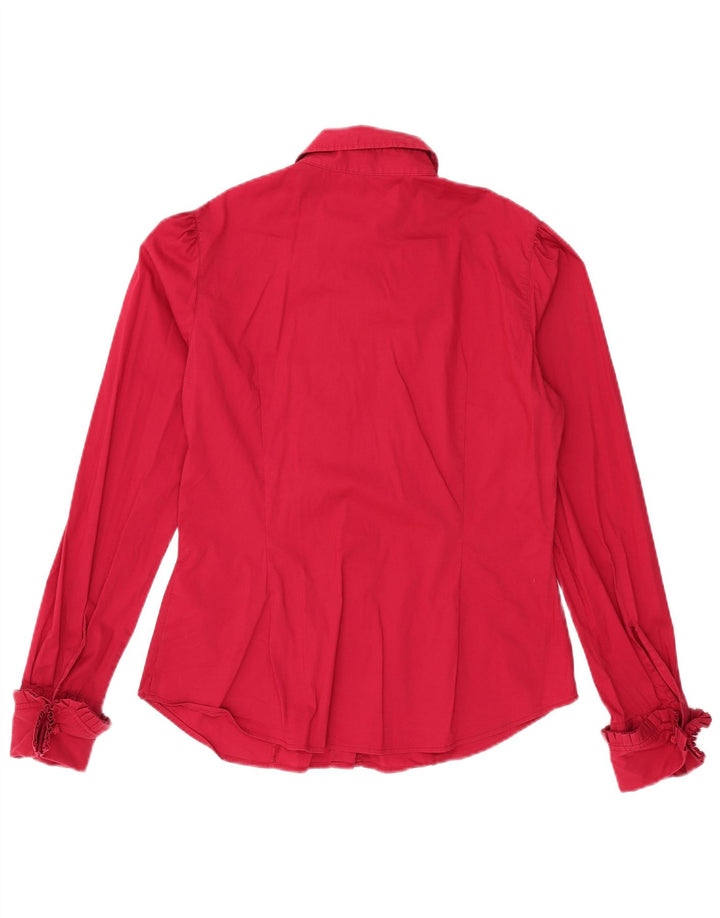 Blusa feminina BENETTON UK 16 grande algodão vermelho