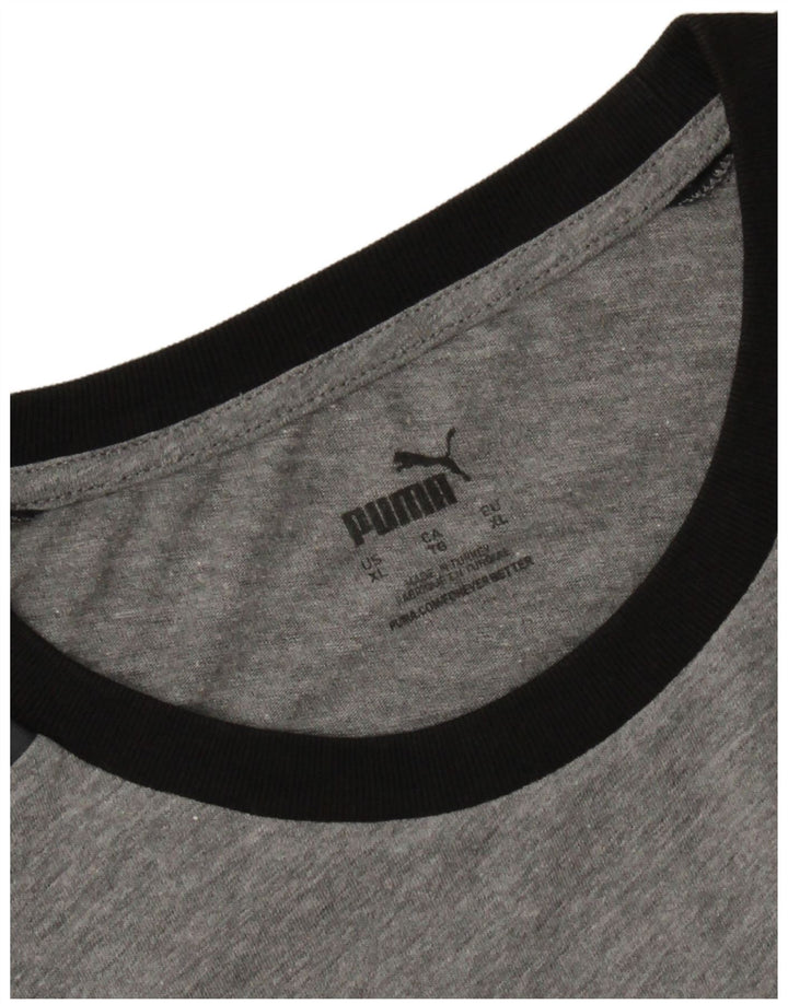 Camiseta gráfica masculina PUMA Top XL cinza colorblock