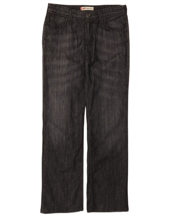 Calça jeans feminina Levi's 627 Straight W30 L29 cinza algodão