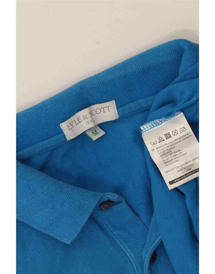 Camisa polo masculina Lyle & Scott de algodão azul médio