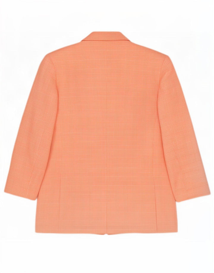 Jaqueta blazer feminina Pierre Cardin com 3 botões Reino Unido 14 grande rosa houndstooth