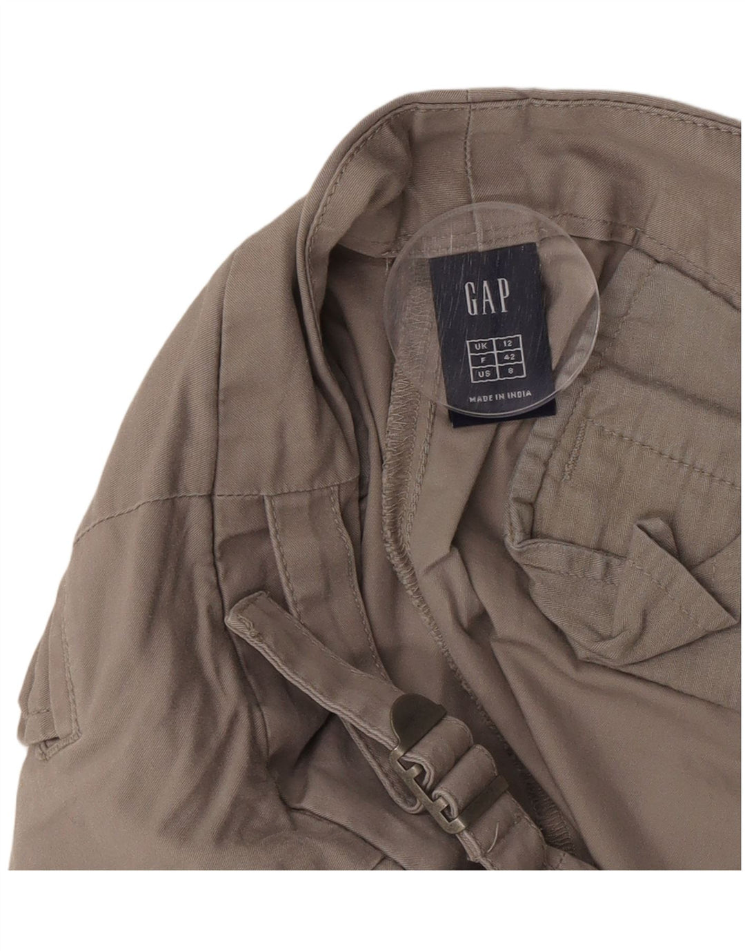 Shorts Chino Feminino Gap UK 12 Médio W32 Algodão Cinza