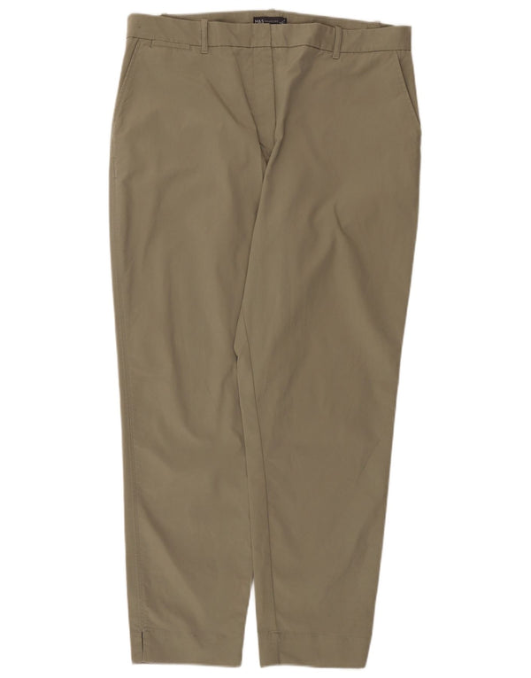 Calça Chino Cônica Feminina Marks & Spencer Reino Unido 18 XL W38 L29 Algodão Cáqui