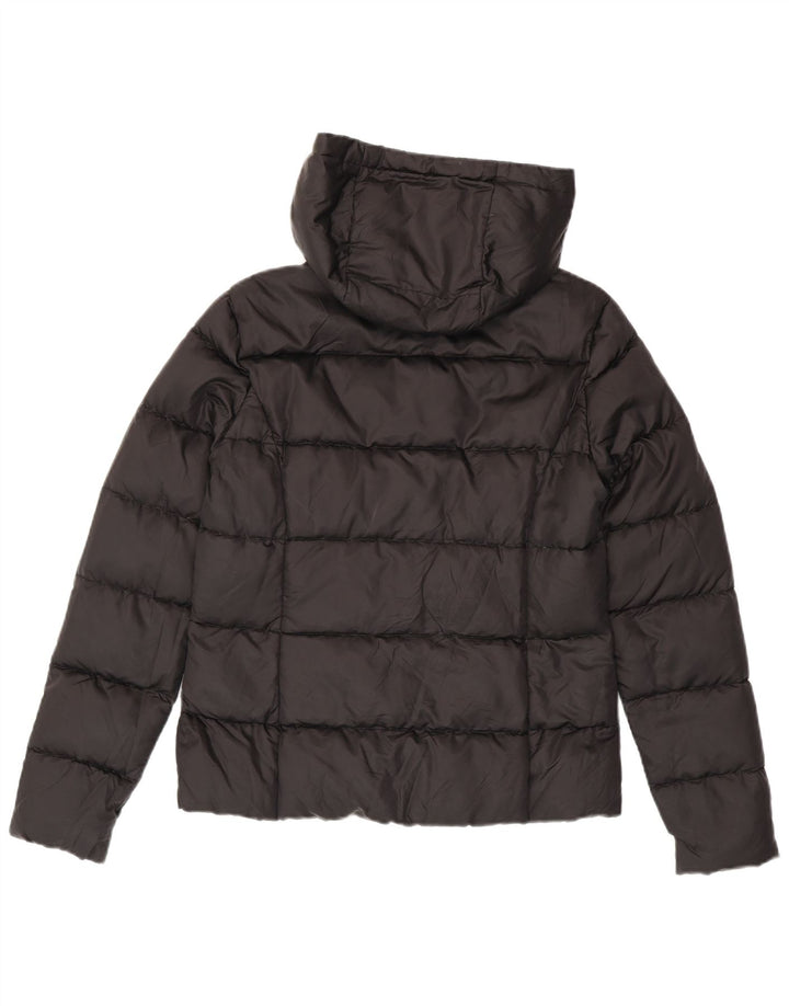 Jaqueta feminina acolchoada com capuz Ellesse Heritage UK 10 pequena preta nylon