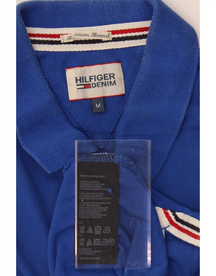 TOMMY HILFIGER Mens Polo Shirt Medium Blue Cotton Vintage Tommy Hilfiger and Second-Hand Tommy Hilfiger from Messina Hembry 