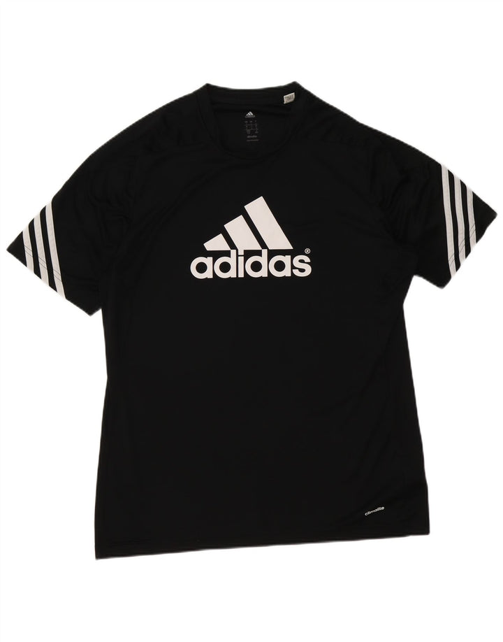 Camiseta Adidas Masculina Climalite Graphic Top Grande Poliéster Preto