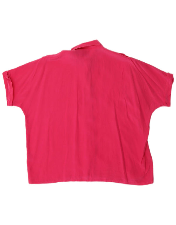 Blusa feminina de manga curta BALLOON UK 18 XL seda rosa