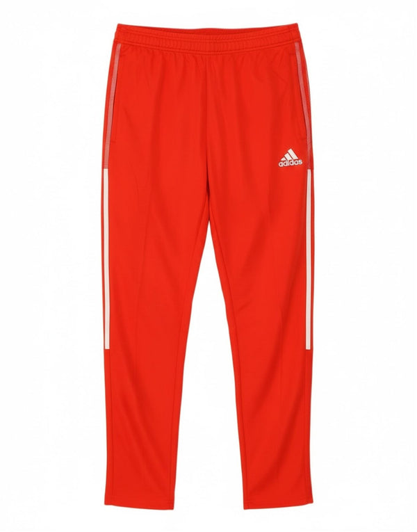 Calça de treino masculina Adidas grande poliéster vermelho esportivo