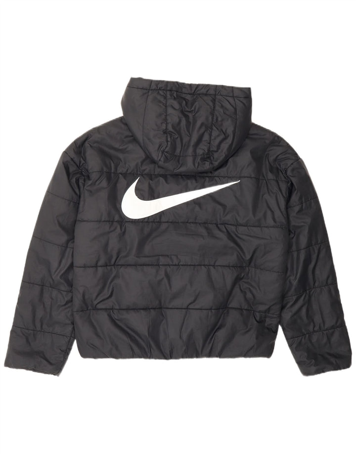 Jaqueta Nike Feminina Oversized com Capuz Gráfico Acolchoada UK 10 Pequena Preta