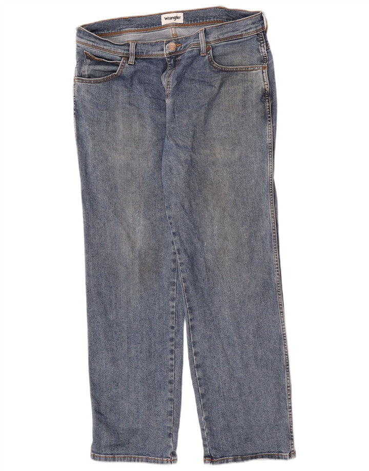 Wrangler Masculino Texas Straight Jeans W36 L30 Azul Algodão