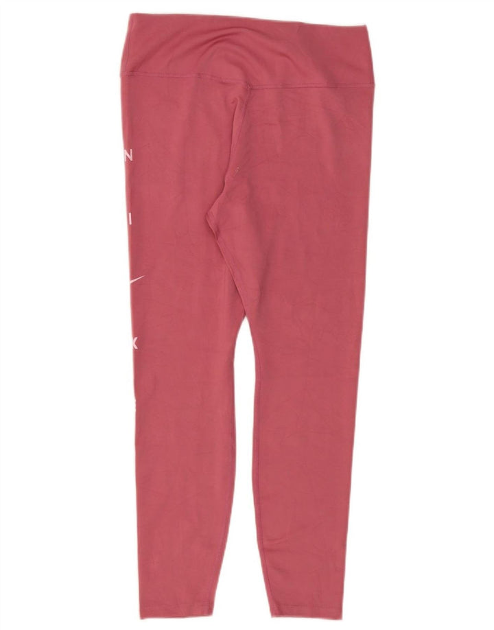 Leggings Nike Dri Fit Graphic Feminino UK 14 Grande Poliéster Rosa