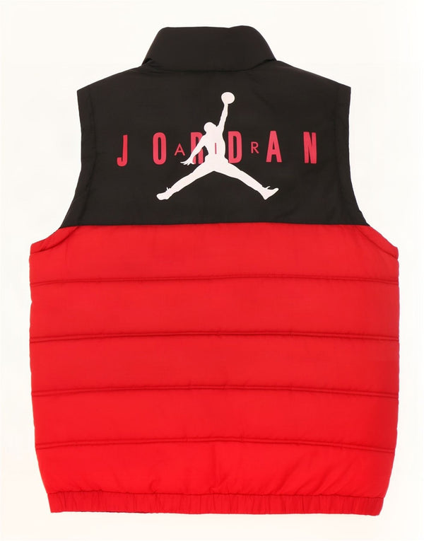 Colete acolchoado gráfico Jordan Boys 12-13 anos grande bloco colorido vermelho