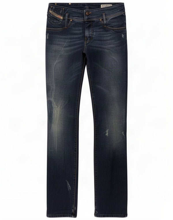 Jeans feminino Diesel Matic Distressed Slim W27 L32 Azul Algodão