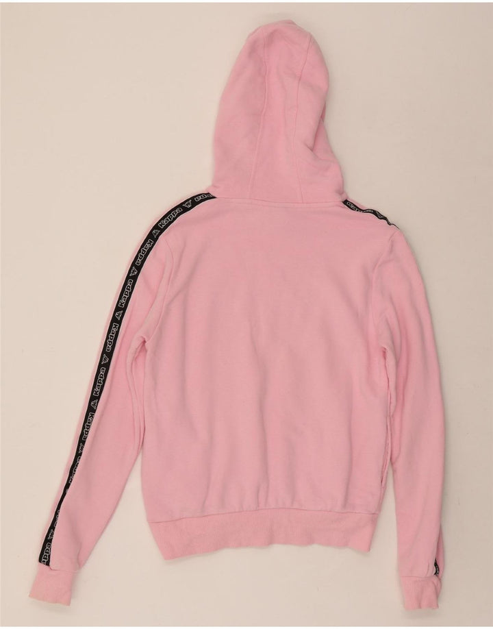 KAPPA Womens Graphic Hoodie Jumper UK 12 Medium Pink Cotton Vintage Kappa and Second-Hand Kappa from Messina Hembry 