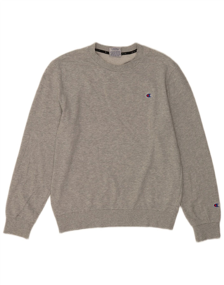 Champion moletom masculino jumper médio cinza algodão manchado