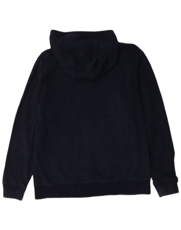 Suéter masculino com capuz e zíper Crew Clothing XL azul marinho algodão