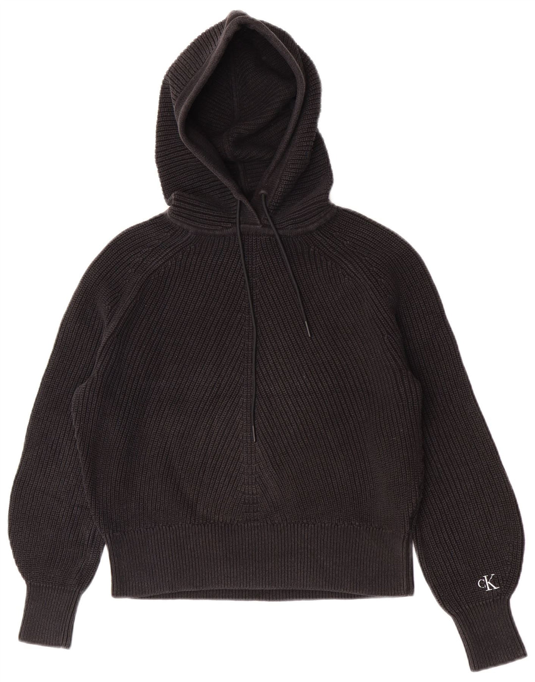 Suéter feminino Calvin Klein Jeans com capuz grande e grande tamanho 10 preto pequeno