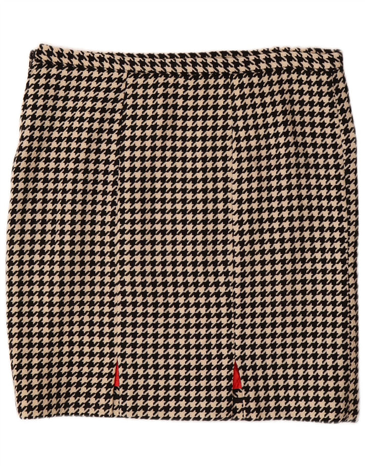 Saia reta feminina VINTAGE W36 XL preta Houndstooth