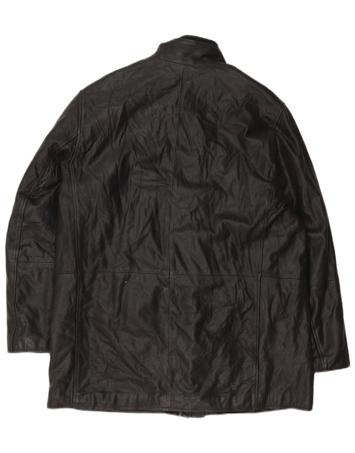 Casaco de couro masculino MICHEL IT 54 2XL couro preto