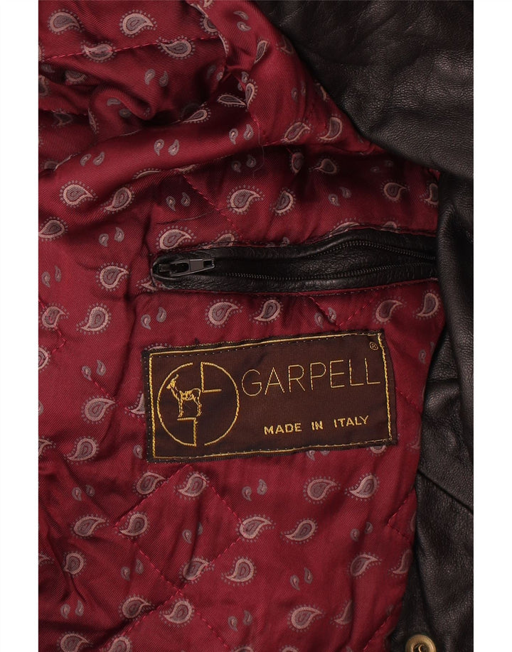 Jaqueta masculina vintage de couro com peito duplo para motociclista Reino Unido 38 motociclista preto médio