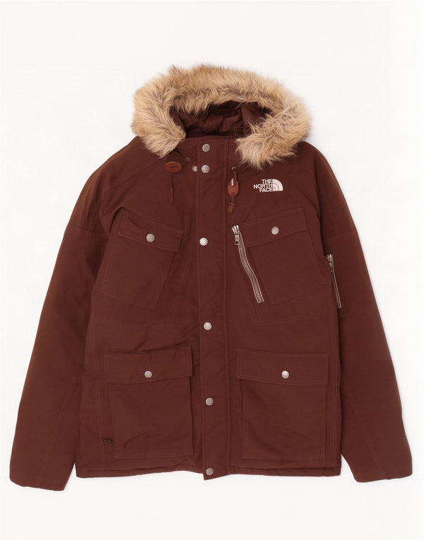 Jaqueta acolchoada com capuz The North Face Mens Hyvent UK 40 grande marrom nylon