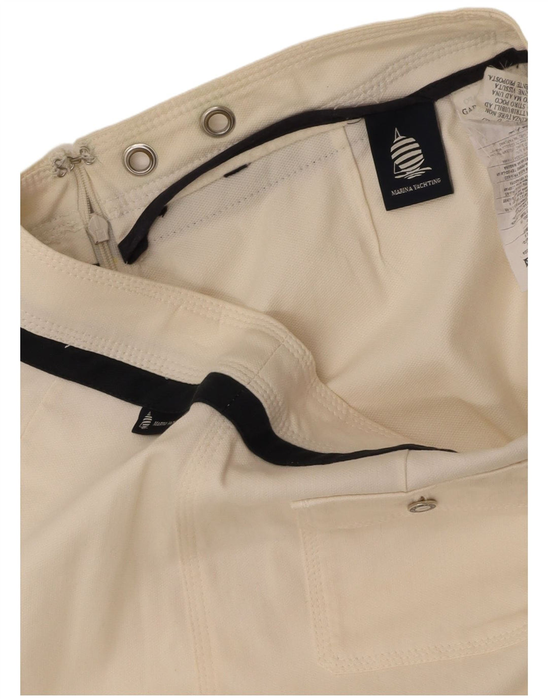 MARINA YACHTING Saia lápis feminina W30 médio algodão branco