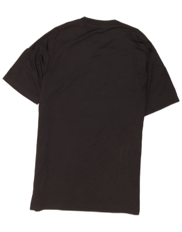 Camiseta masculina Adidas de manga curta Slim Fit Top médio preto poliéster esportivo