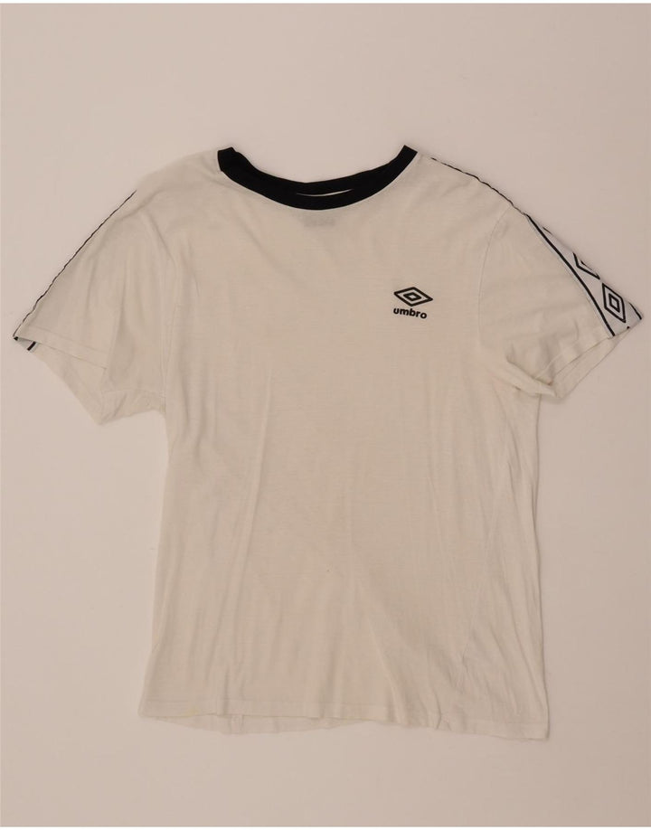 Camiseta feminina gráfica UMBRO UK 16 grande algodão branco