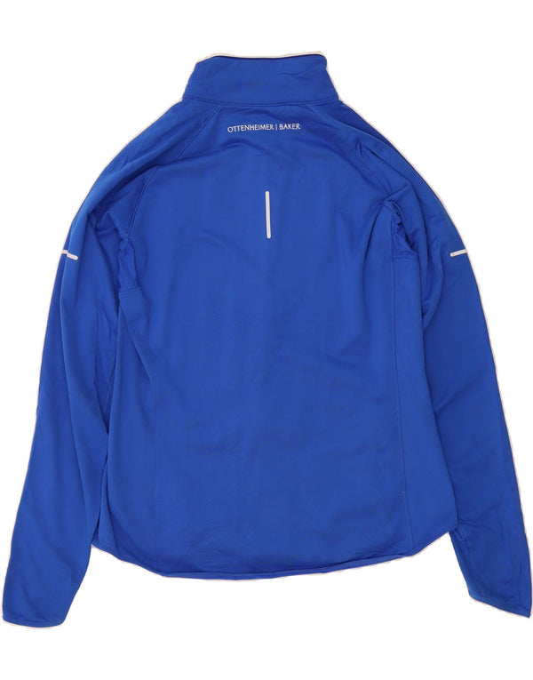 NIKE Womens Dri Fit Tracksuit Top Jacket UK 16 Grande Azul Poliéster