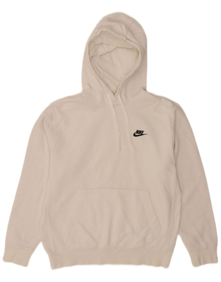 Nike Mens Hoodie Jumper Pequeno Algodão Branco