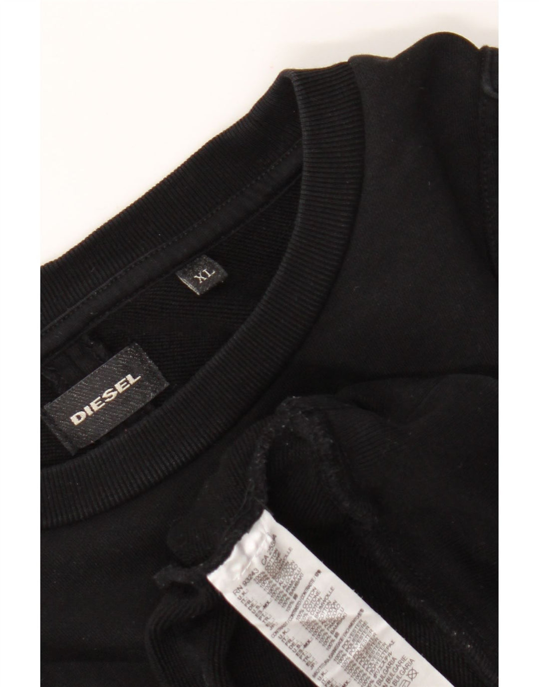 Diesel Mens Moletom Jumper XL Algodão Preto