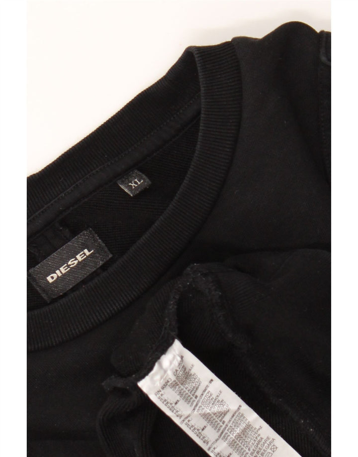 Diesel Mens Moletom Jumper XL Algodão Preto